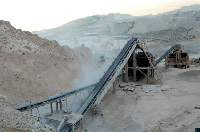 寧夏中寧時產800-1000噸石灰石石子生產線